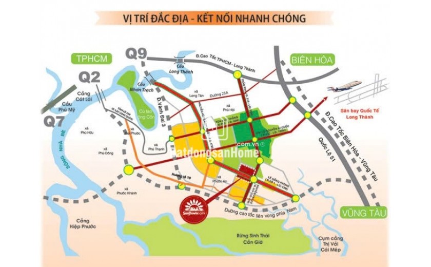 Tọa độ vàng đầu tư tại Nhơn Trạch khi Cầu Cát Lái khởi công